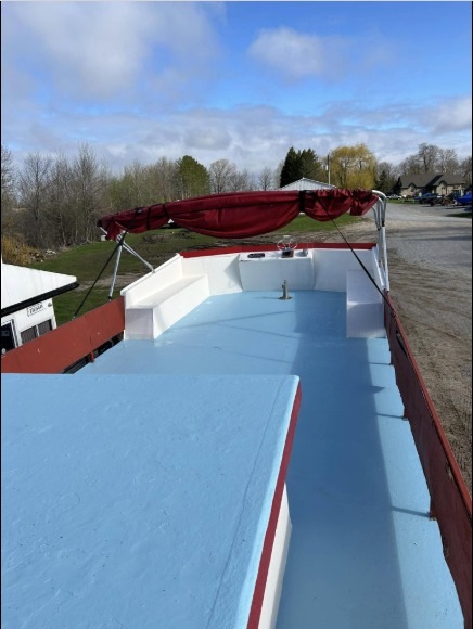 Boat deck after — fresh marine coating
