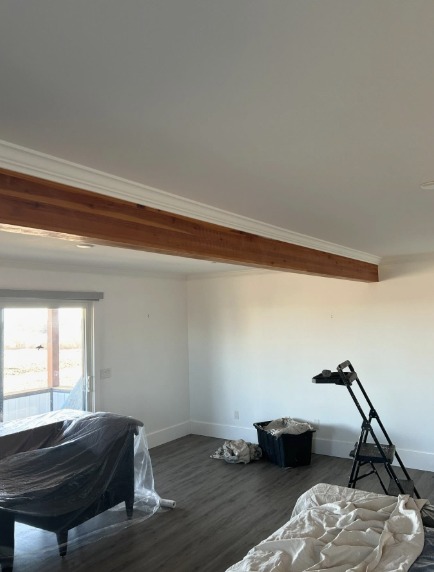 Living room before — white walls